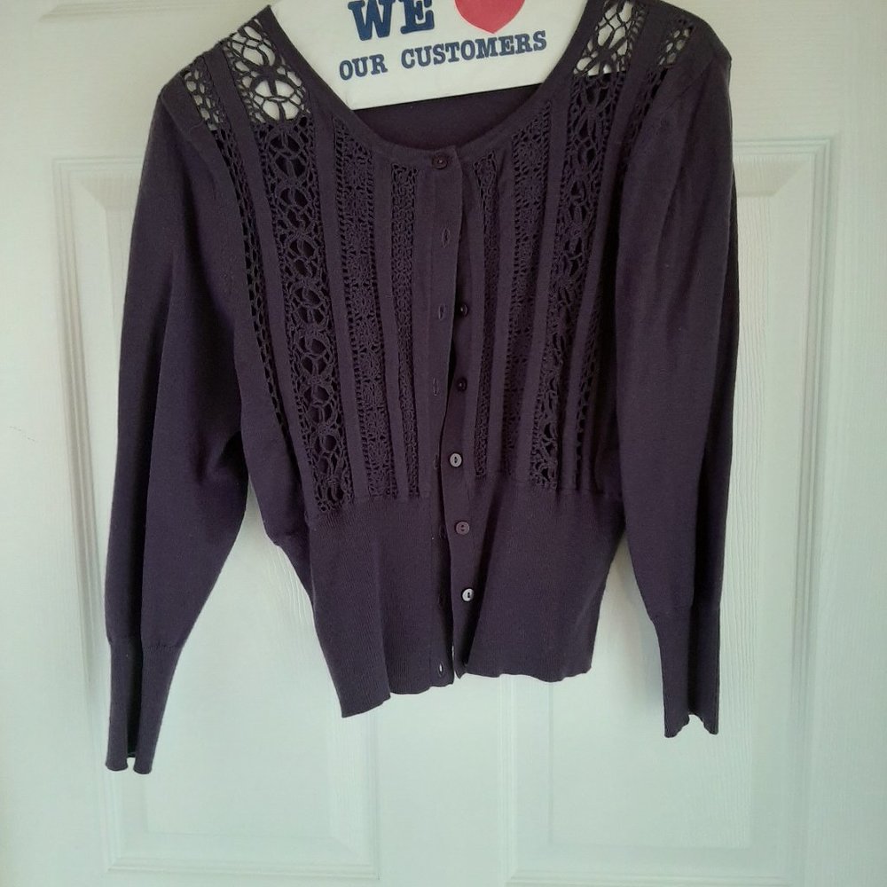 Violet Sweater with Detailed Front
